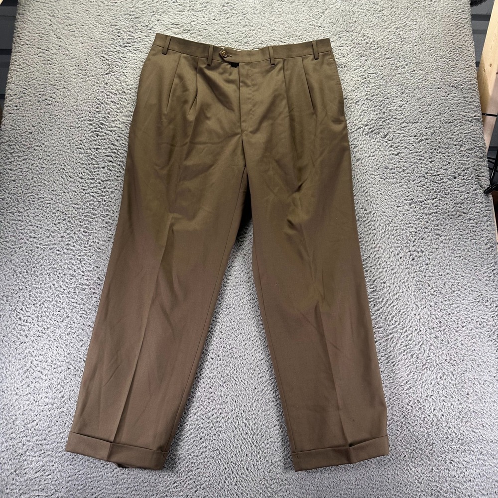 Lauren Ralph Lauren Pant Mens 38x29 Brown Wool Dress Straight Business Preppy